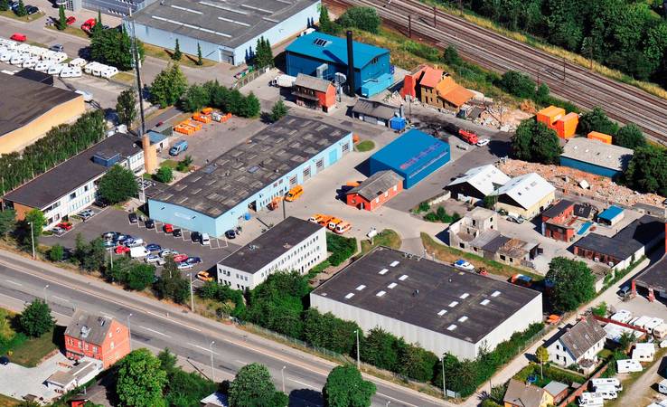 CF hedehusene web Luftfoto af civilforsvarets øvelsesby i Hedehusene