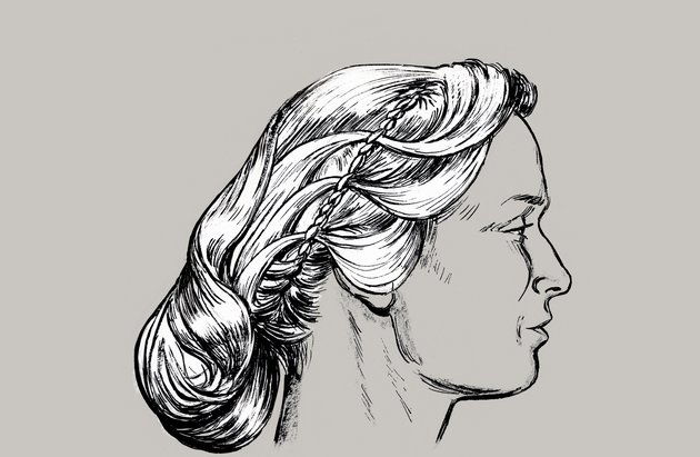 Tegning af Hammerumpigen set i profil