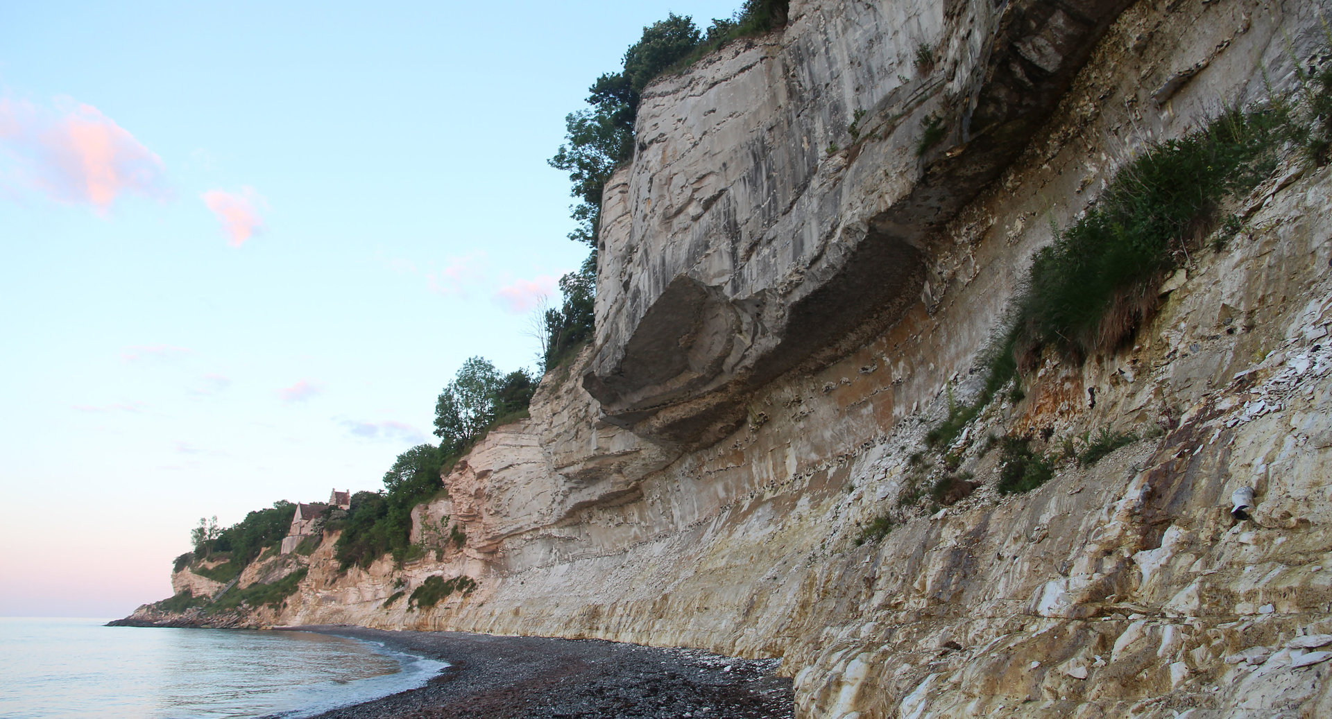 A view of the coastal cliff, Stevns klint