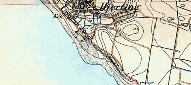 Kort over Hjertings sydlige del i 1890