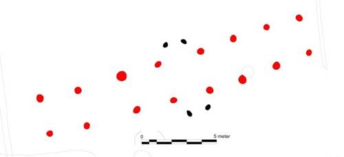 Fig 5.1-5.5. Optimalt bevarede huse fra førromersk (1-3) og ældre romersk jernalder (4-5). Fig. 5.1. Lille Holmegård; 5.2. Store Holmegård; 5.3. Langholtgård V; 5.4. Bramdrup; 5.5. Johannesminde. Fig 5.1-5.5. Optimalt bevarede huse fra førromersk (1-3) og ældre romersk jernalder (4-5).