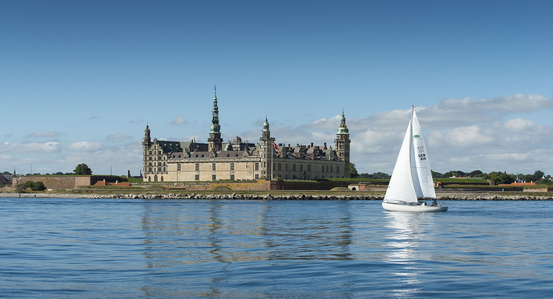 Photo by the sea of Kronborg Castle