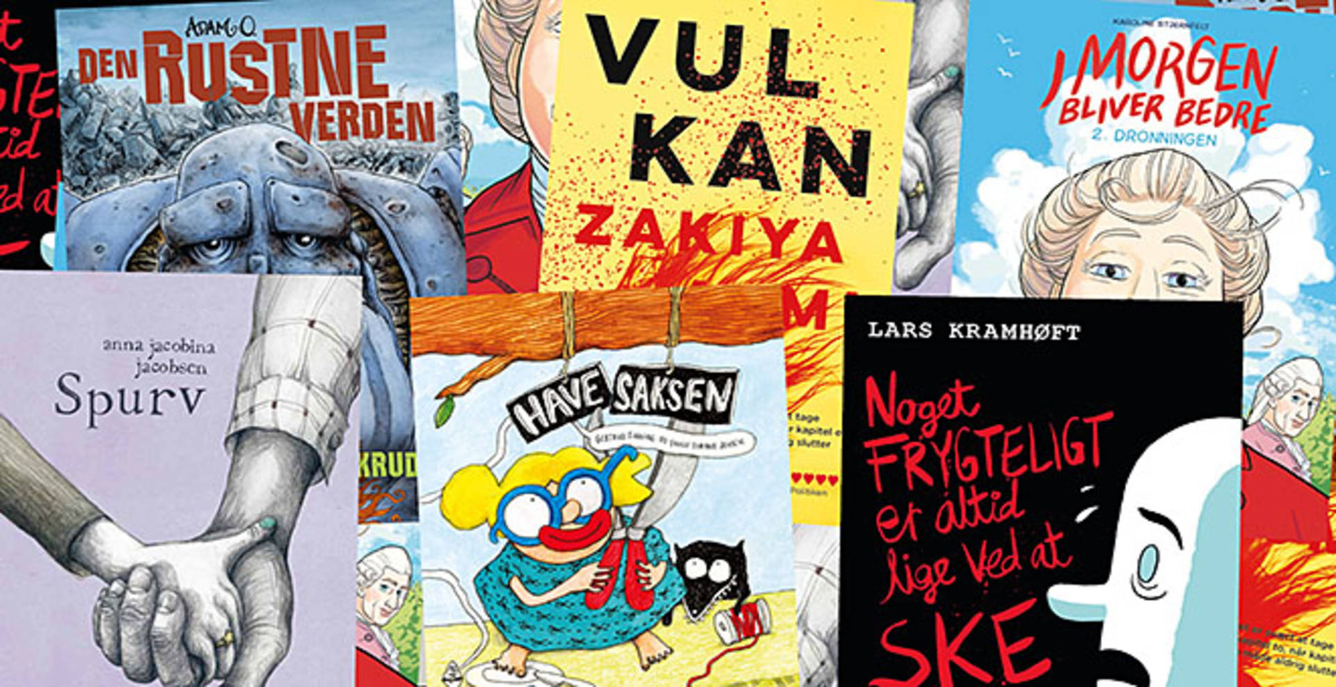 Collage af de nominerede børnebøger