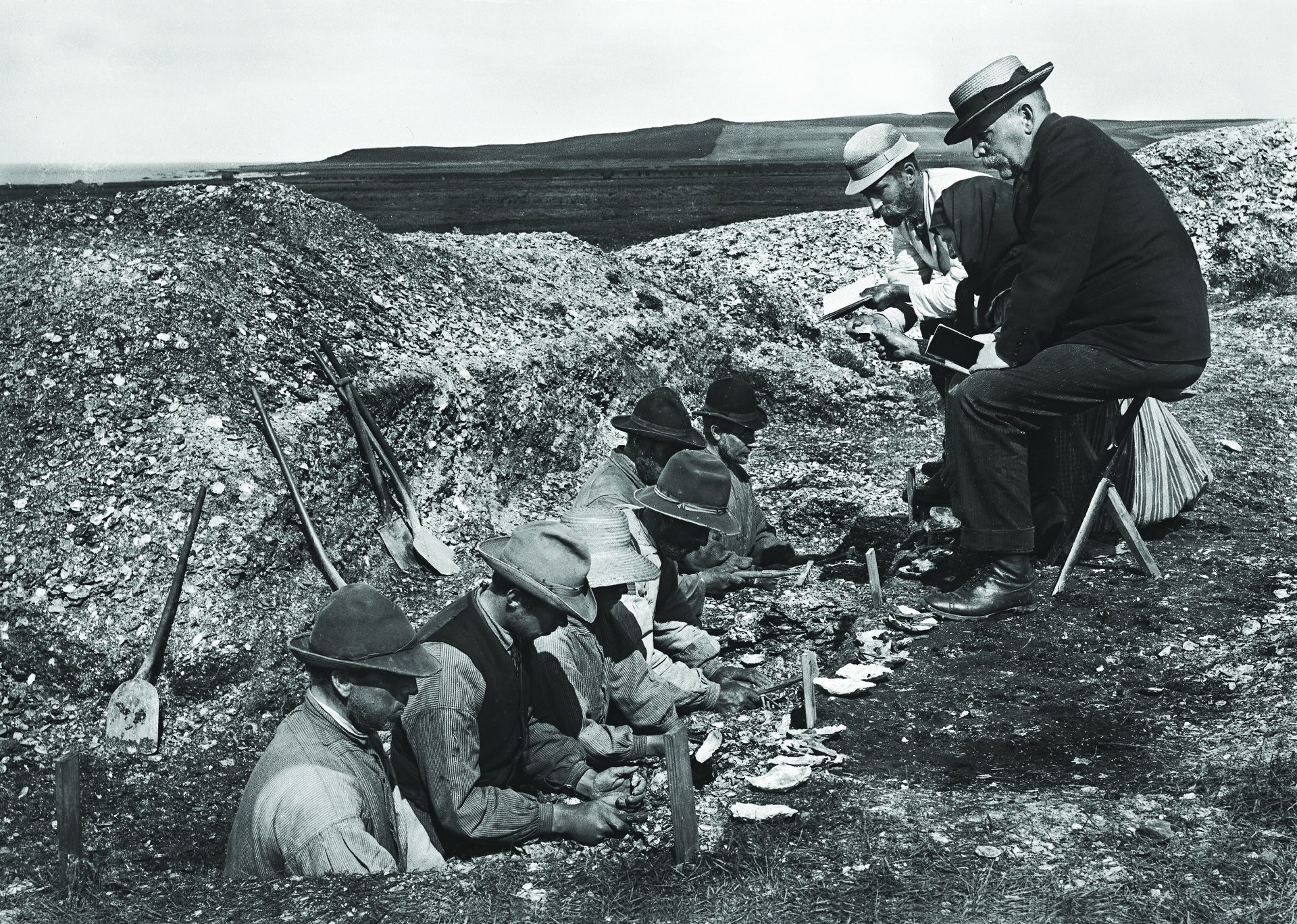 Udgravningen af Ertebølle-køkkenmøddingen. Foto: Nationalmuseet 