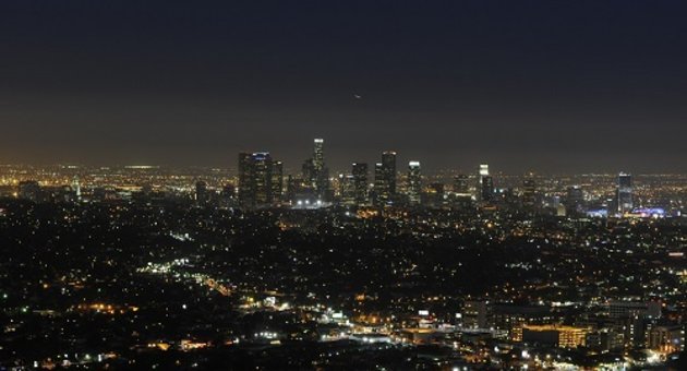 Los Angeles bylandskab om natten
