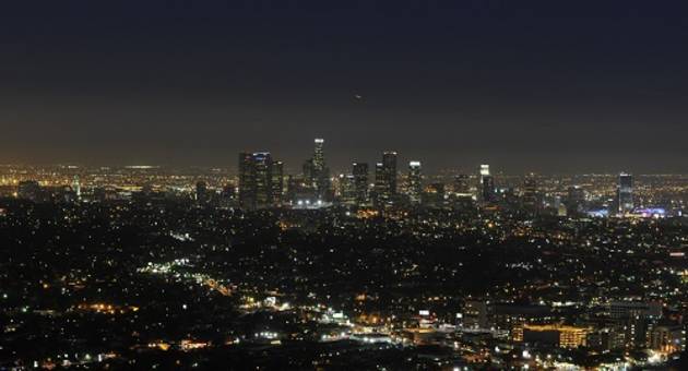 Los Angeles bylandskab om natten