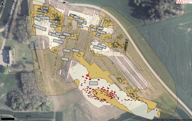 Foto af udgravningerne ved Grønhøjgård 