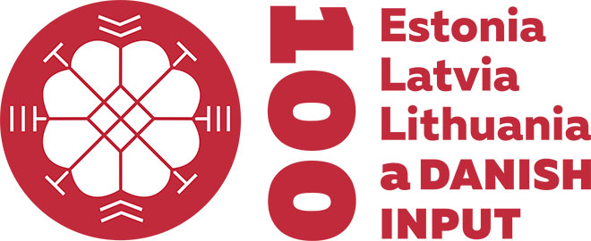Logo logo’et for Danmarks fejring af 100 året for Estland, Letland og Litauens selvstændighed