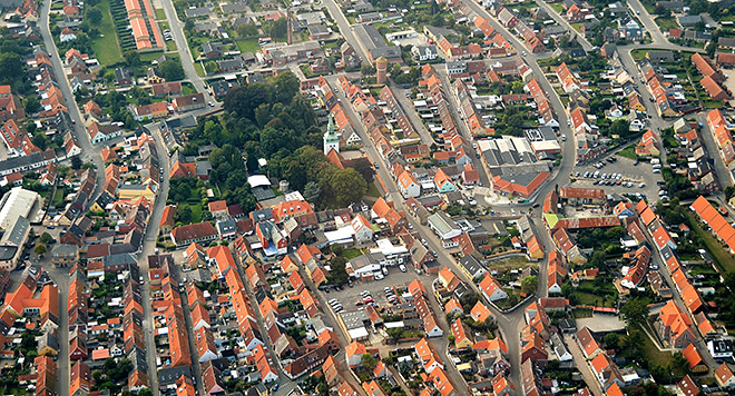 Foto: Colourbox Luftfoto af tagene i en by